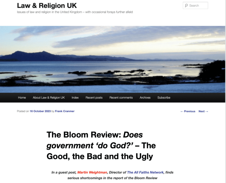 The Bloom review – Does Government do God?  The Good the Bad and the Ugly.